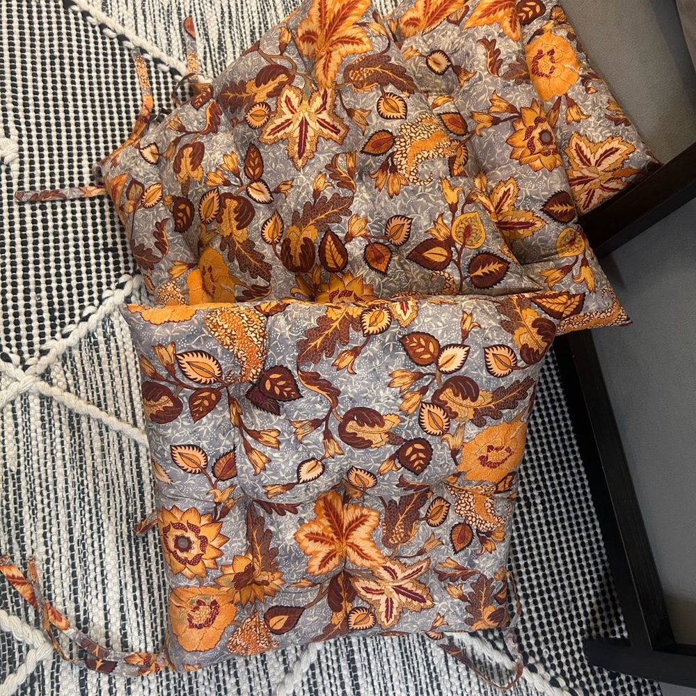 Ulla Johnson Orange Gray Accent Pillow Tie Front Casual